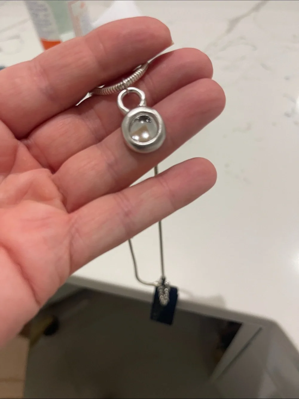 Givenchy Polished Silver Pendant Necklace